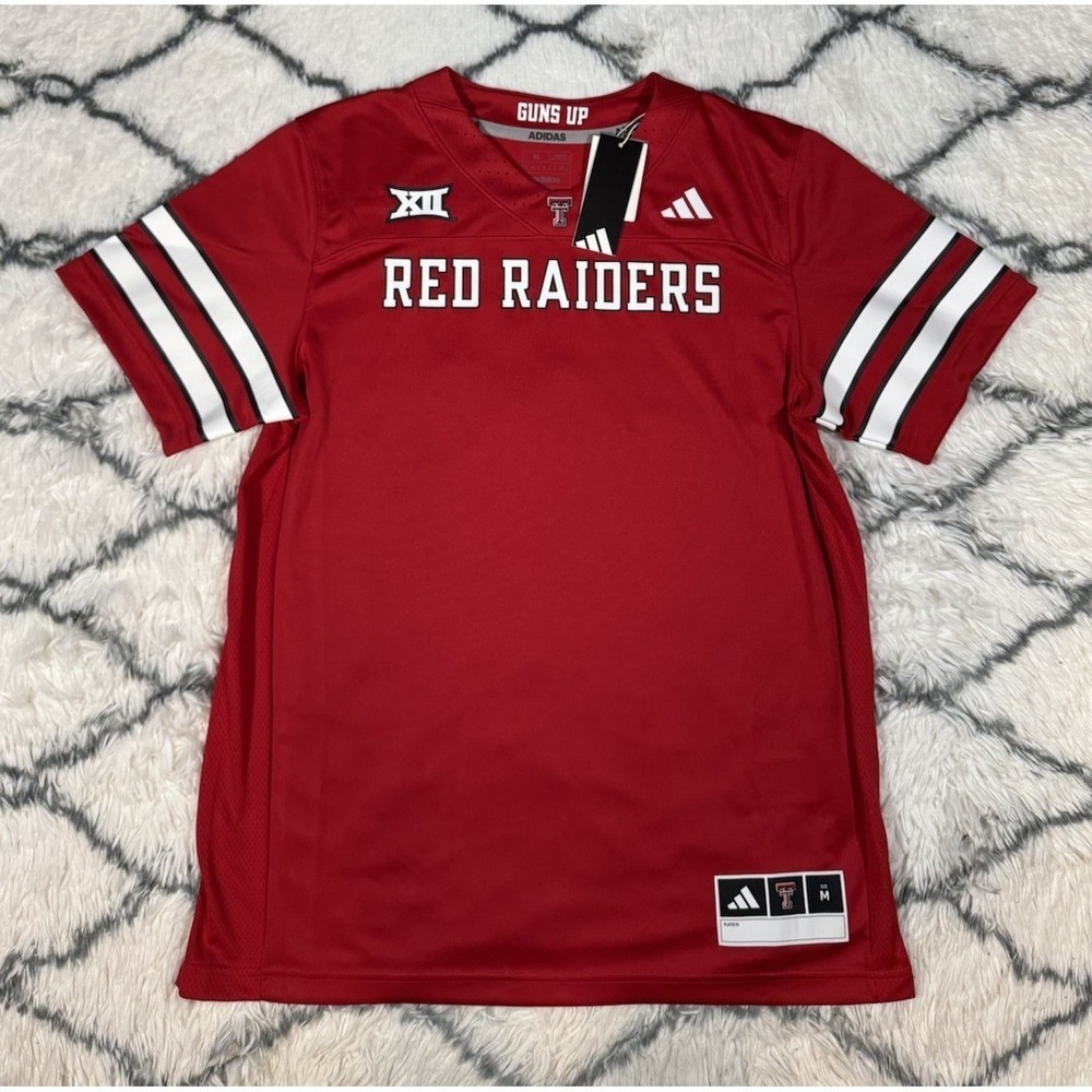 ADIDAS Texas Tech Red Raiders NCAA Football Jersey Red Men's M *New* JN9423 $110